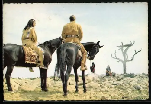 AK Pierre Brice und Lex Barker aus Winnetou, Karl May