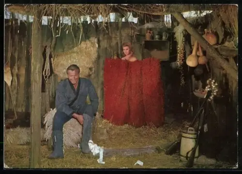 AK Film Der Schut nach Karl May, Filmszene mit Marianne Hold und Lex Barker