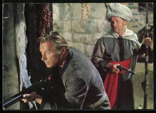 AK Film Der Schut nach Karl May, Filmszene mit Lex Barker und Rolf Wolter