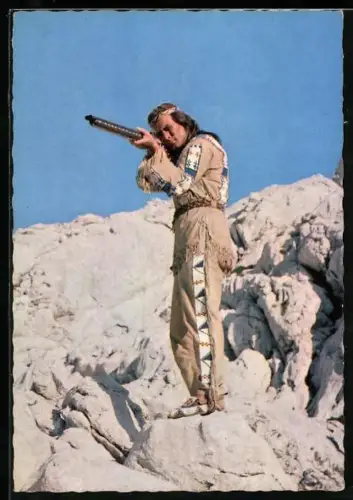 AK Film Unter Geiern, Winnetou schiesst auf Preston