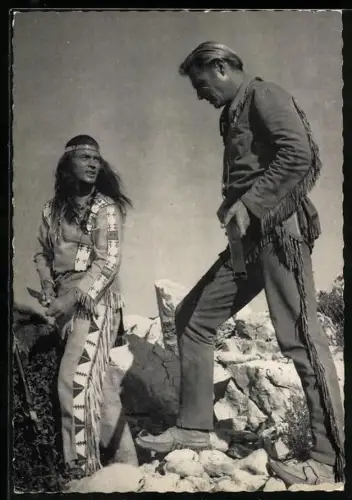 AK Schauspieler Pierre Brice und Lex Barker