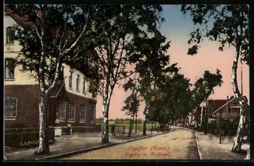 AK Munster /Hans, Partie mit Postamt