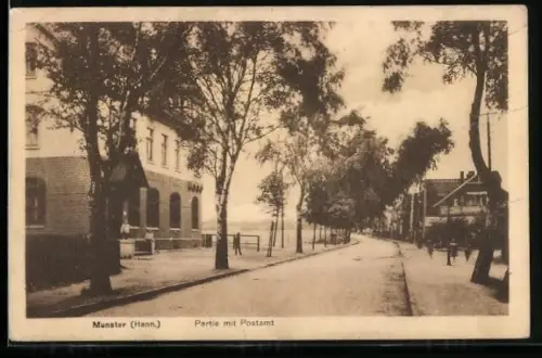 AK Munster /Hann., Partie mit Postamt