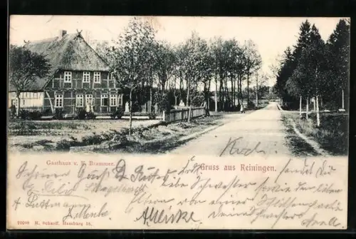 AK Reiningen, Gasthaus v. E. Brammer, Dorfstrasse