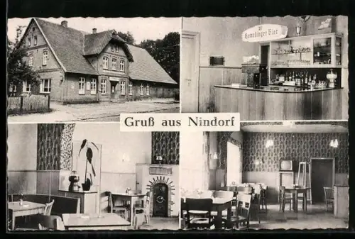 AK Nindorf / Visselhövede, Gasthof zur Einigkeit, Inh. Friedrich Kregel, Innenansichten, Hemelinger Bier