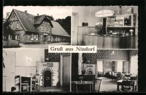 AK Nindorf / Visselhövede, Gasthaus zur Einigkeit, Inh. Friedrich Kregel, Innenansichten