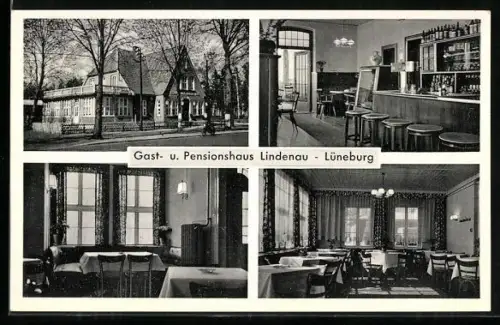 AK Lüneburg, Gasthaus und Pension Lindenau, Innenansichten