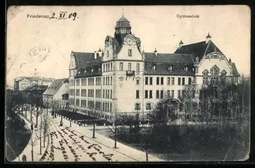 AK Berlin-Friedenau, Strassenpartie am Gymnasium