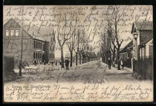 AK Visselhövede, Strassenpartie mit Kindern