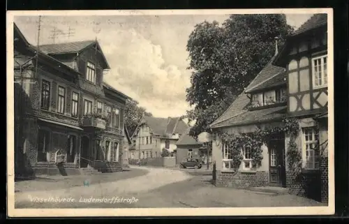AK Visselhövede, Ludendorffstrasse mit Buhr`s Hotel