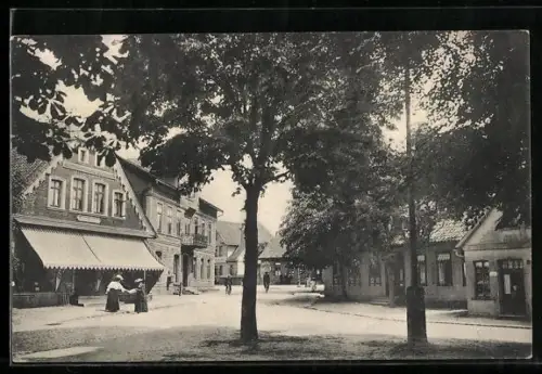 AK Visselhövede, Strassenpartie mit Fahrradfahrer