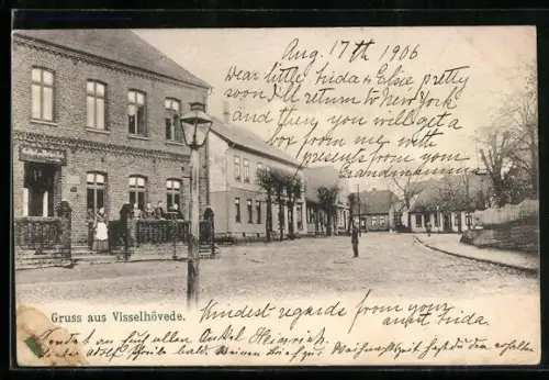 AK Visselhövede, Strassenpartie mit Gasthaus