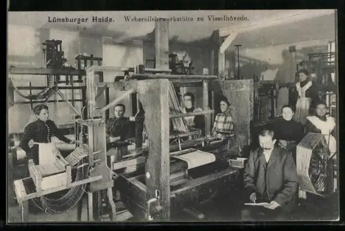 AK Visselhövede /Lüneburger Heide, Webereilehrwerkstätte, Innenansicht