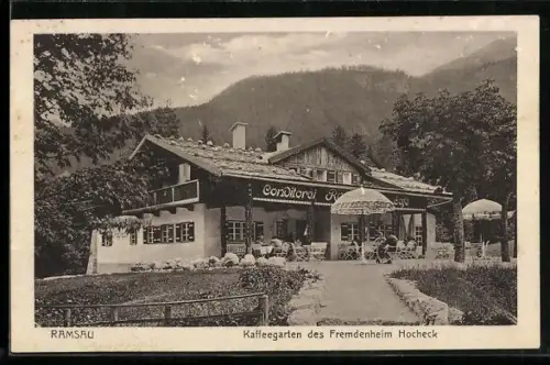 AK Ramsau, Garten-Cafe des Fremdenheim Hocheck