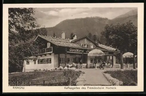 AK Ramsau, Kaffeegarten des Fremdenheim Hocheck