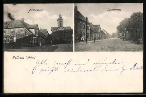 AK Rethem /Aller, Kirchstrasse, Langestrasse