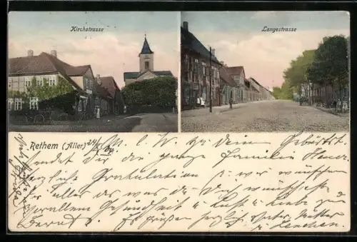 AK Rethem /Aller, Kirchstrasse, Langestrasse