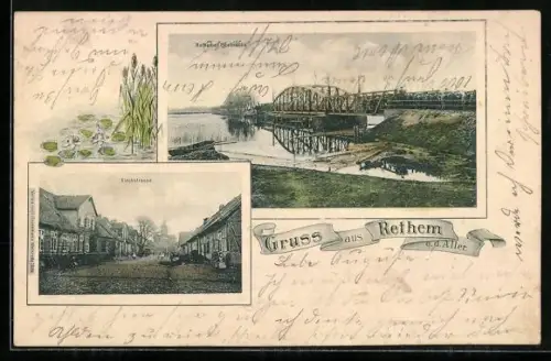 AK Rethem, Kirchstrasse, Rethemer Seebrücke
