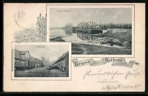 AK Rethem a. d. Aller, Rethemer Seebrücke, Kirchstrasse