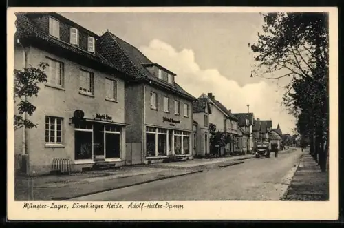 AK Munster-Lager /Lüneburger Heide, Schuhgeschäft am Damm