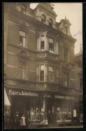 Foto-AK Gelsenkirchen, Papierhandlung Josef Franz Mummelthey, Bochumer Strasse 22