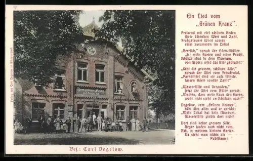 AK Lägerdorf, Gasthof zum Grünen Kranz, Lied