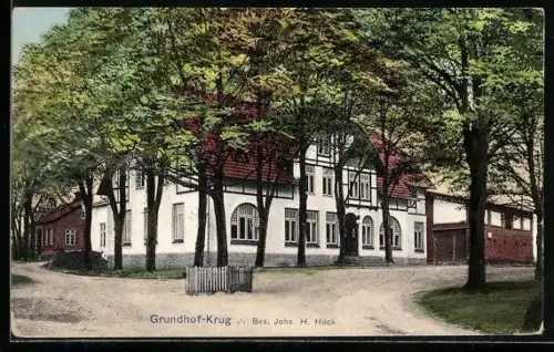 AK Grundhof /Angeln, Restaurant Grundhof-Krug, Bes. Johs. H. Höck