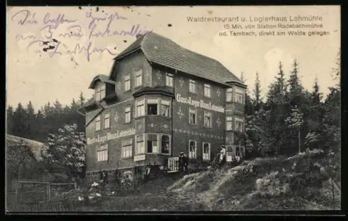 AK Georgenthal /Thür., Gasthof Waldrestaurant und Logierhaus Lohmühle