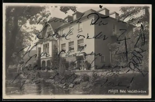 Foto-AK Mayen, Blick auf das Hotel Waldfrieden