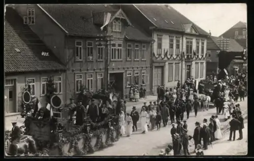 Foto-AK Bad Lauterberg /Osterode, Badejubiläum 1914, Festzug, Geschmückter Festwagen