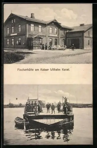 AK Hanerau, Fischerhütte am Kaiser Wilhelm Kanal