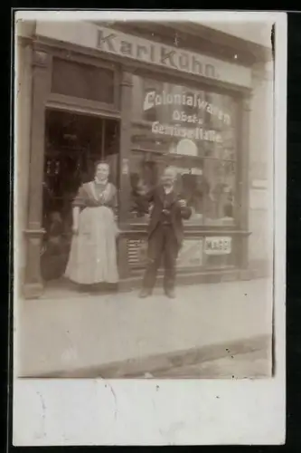 Foto-AK Leipzig, Karl Kühn Colonialwaren