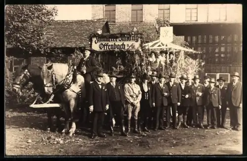 Foto-AK Offenbach /Main, Fest der Zimmerer-Innung, Festwagen