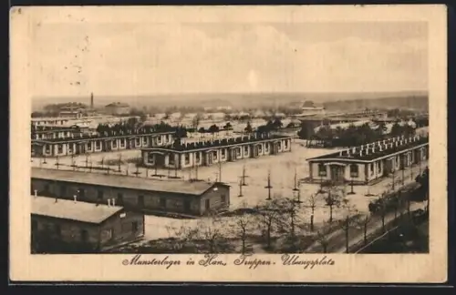 AK Munsterlager in Hann., Truppen-Übungsplatz, Blick auf das Lager