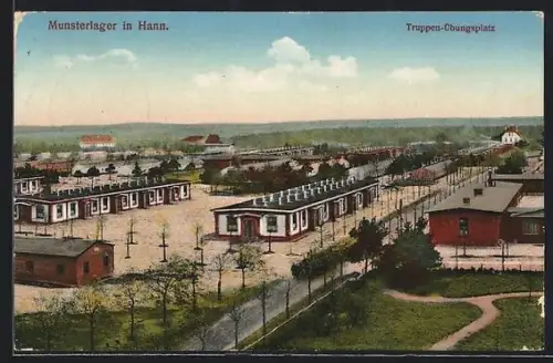 AK Munsterlager in Hann., Truppen-Übungsplatz, Ansicht des Lagers