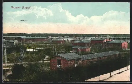 AK Munster, Lager, Lagergelände mit Baracken und Gebäuden