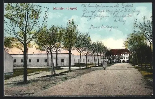 AK Munster, Lager, Kasernengebäude und Lagerstrasse