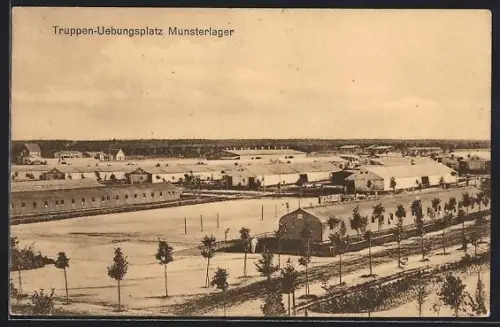 AK Munsterlager, Truppen-Übungsplatz, Blick über die Baracken