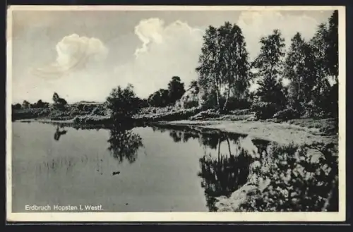 AK Hopsten i. Westf., Erdbruch mit Seefläche
