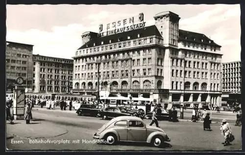 AK Essen, Bahnhofsvorplatz mit Handelshof