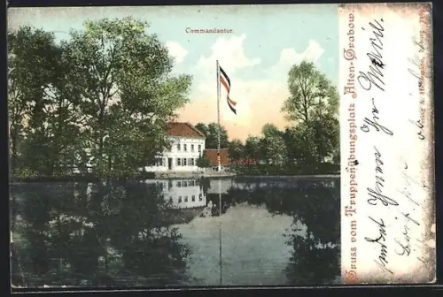 AK Alten-Grabow, Truppenübungsplatz, Kommandantur-Gebäude