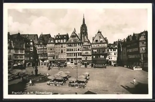 AK Alt-Frankfurt, Römerberg mit Marktständen