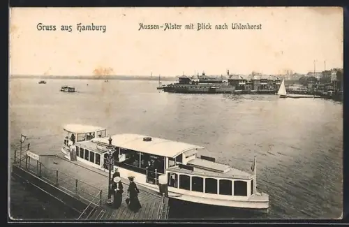 AK Hamburg, Aussen-Alster mit Blick nach Uhlenhorst