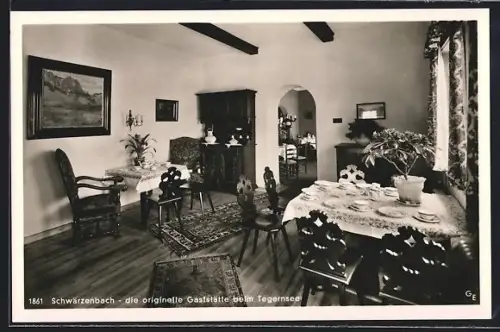 AK Schwärzenbach, Die originelle Gaststätte beim Tegernsee, Gastraum