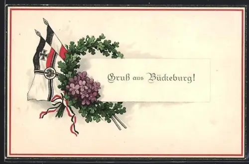 AK Bückeburg, Eichenkranz mit Reichskriegsflagge