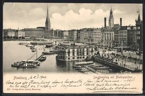 AK Hamburg-Neustadt, Jungfernstieg, Alsterpavillon, Binnenalster