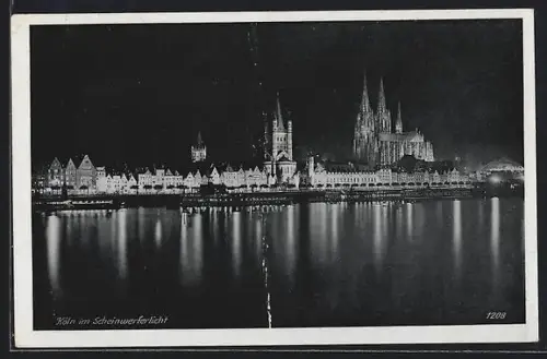 AK Köln, Altstadt und Dom im Scheinwerferlicht