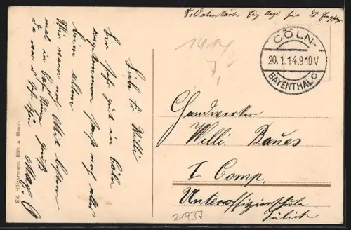 AK Köln am Rhein, Abendstimmung, Dom, Rheinansicht