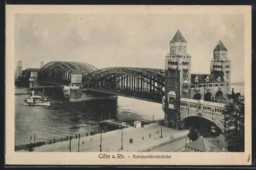 AK Cöln a. Rh., Hohenzollernbrücke