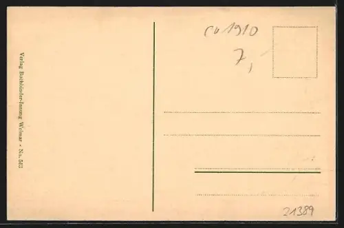 AK Weimar, Marktplatz mit Rathaus